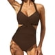 thumbnail image 1 of Traje de Baño de Bikini de Mujer Traje de Baño de Color Sólido Traje de Baño de una Pieza, Ropa de Playa Casual de Poliéster para Uso Diario, Piscina Y Mar de Verano, 1 of 3