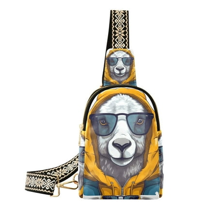 Sheep Hoodie Sunglasses Crossbody Bags Backpack Chest Bag Shoulder Bag Waist Bag for Outdoor Travel Hiking Fitness Cycling