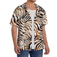 thumbnail image 2 of Fuzoiu Watercolor Zebra Print Men's Casual Short,Men's Short Sleeve Shirt,Mens Casual Button Down Shirts,Cuban Collar Summer Shirt for Beach, Vacation, and Outdoor Activities-4X-Large, 2 of 5