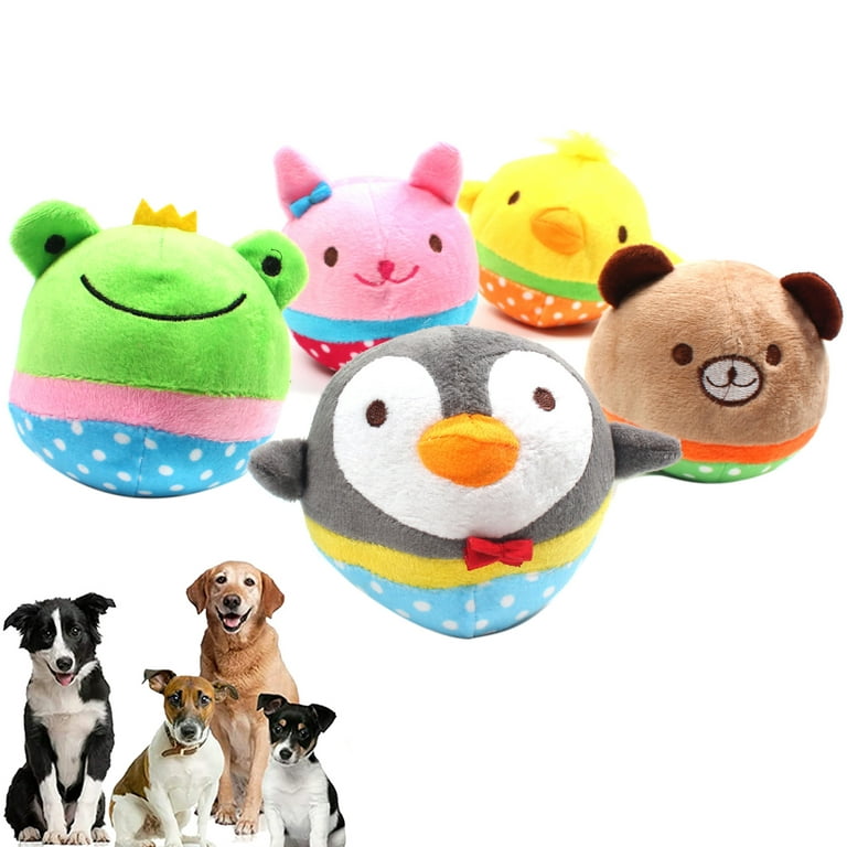 Walbest Dog Squeaky Toys, Plush Dog Toy Pack, Stuffed Puppy Chew