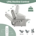 thumbnail image 3 of Lift Chair Recliners for Elderly ,28.7"L Small Electric Lift Chairs with Massage & Heating,Power Contorl,Gray, 3 of 7