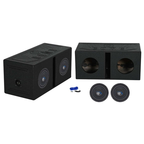 2) Rockville K5 W8K5S4 8" 800 Watt 4 Ohm Car Subwoofers Vented Sub Box Enclosure