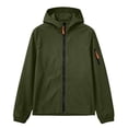 thumbnail image 6 of Kids Boys Solid Color Hooded Zip-Up Jacket with Pockets Long Sleeve Waterproof Outdoor Coat, 6 of 9