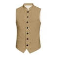 thumbnail image 4 of OSOLU Boys Tank Tops Solid Color Stand Collar Vest Festive Themed Sleeveless Jacket Casual Outerwear Summer Beach Tops, 4 of 5
