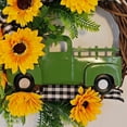 thumbnail image 5 of Sunflower Wreath,Sun Flower Wreaths for Front Door,Sunflower Truck Wreath,Artificial Sunflower Wreath,Retro Rustic Styles Welcome Wreath,17inch, 5 of 7