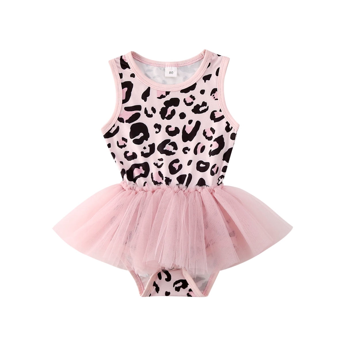 Mialoley Baby Girl Sleeveless Romper Leopard Print Mesh Tutu Skirt Jumpsuit Walmart