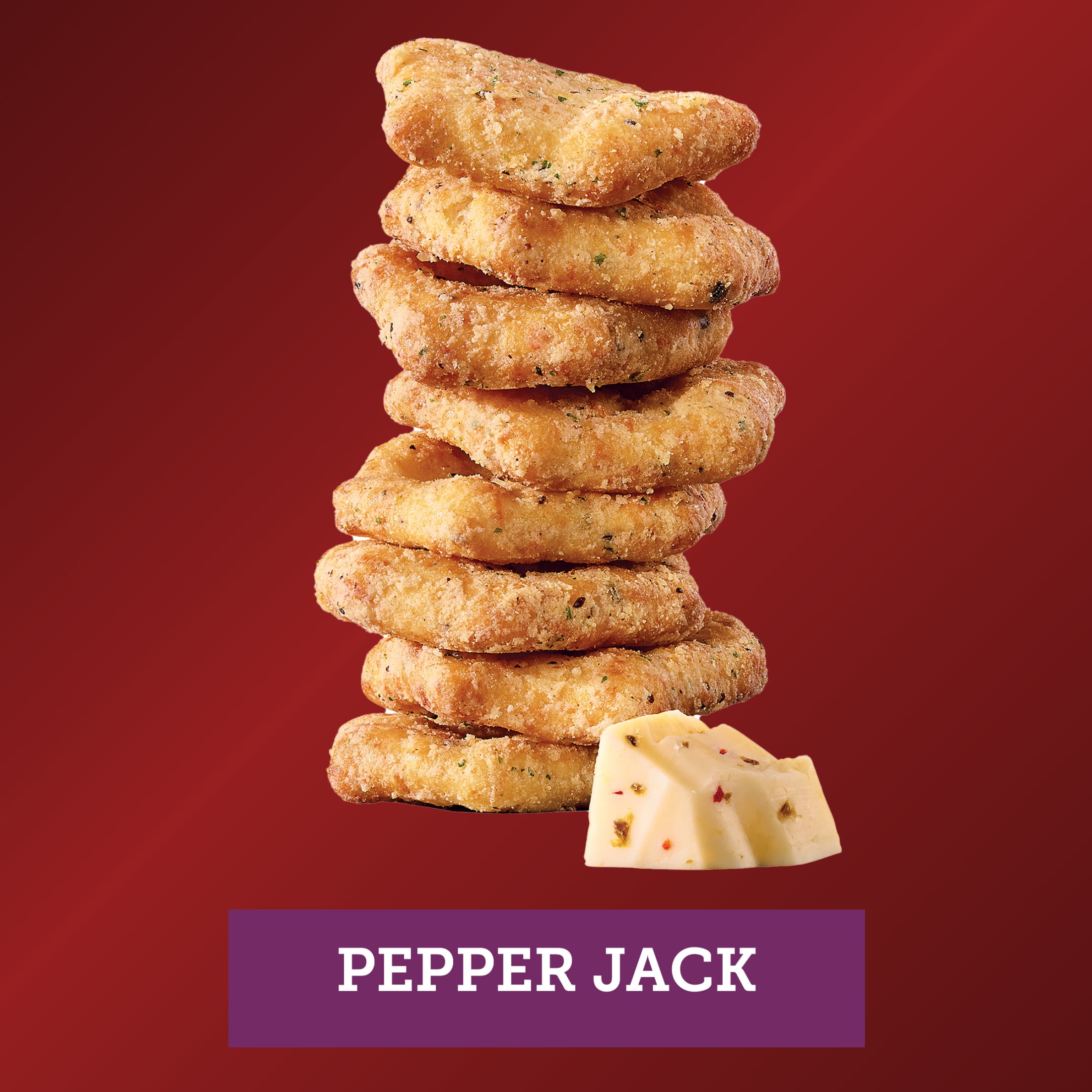 (3 pack) Sargento® Cheese Bakes Pepper Jack Crackers, Cheese Crackers, Lunch Snacks, 4.5 oz