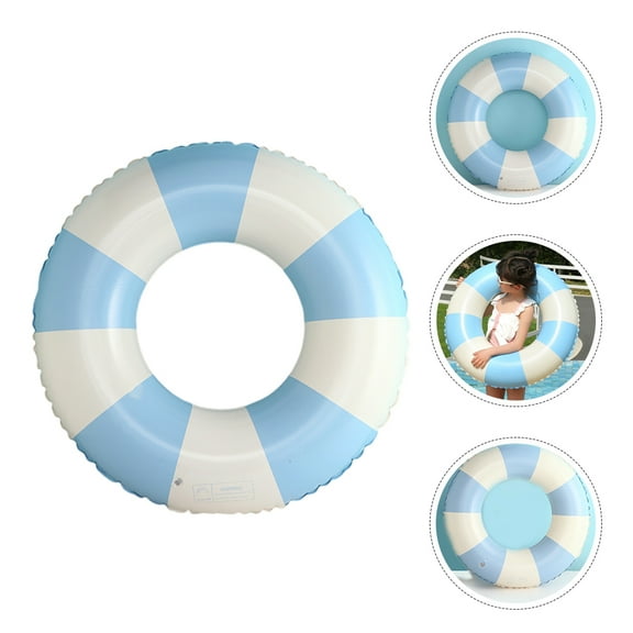 LOLIPPYY pool inflatable ring Swimming Ring PVC Blue and White Pattern Floating Pool 1Pack