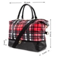 thumbnail image 2 of Weekender Bag Travel Duffle for Women Men Overnight Carry On Tote with Shoe Compartment and Luggage Sleeve- Red Plaid, 2 of 7