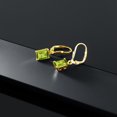 thumbnail image 6 of Gem Stone King 18K Yellow Gold Plated Silver Green Peridot Dangle Earrings for Women (3.20 Cttw, Gemstone August Birthstone, Emerald Cut 8X6MM), 6 of 6