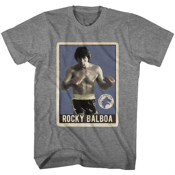 Rocky Trading Card Graphite Heather Adult T-Shirt 5Xl