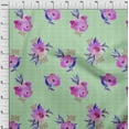 thumbnail image 3 of oneOone Silk Tabby Fabric Chevron|Watercolor Leaves & Peony Floral_Printed Craft Fabric BTY 42 Inch Wide, 3 of 4