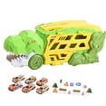 thumbnail image 3 of Camión de transporte de dinosaurios, coche de dinosaurios portátil con 6 autos, 3 of 9