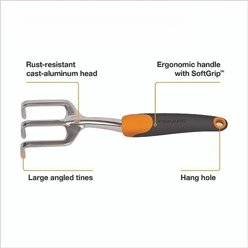 Ergo Cultivator for Digging, Aerating Soil, and Weeding, Heavy Duty Garden Tool with Hanging Hole