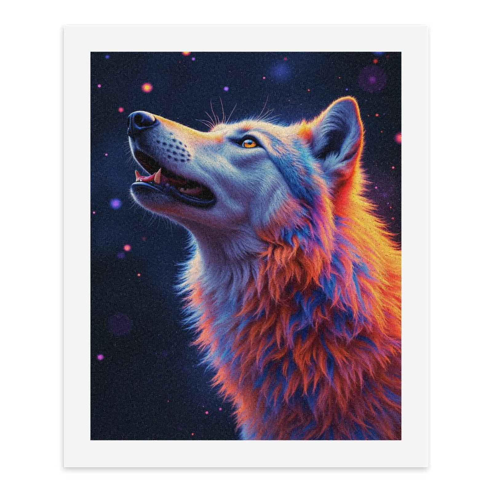 Paint By Numbers Kit for Adults Beginner - DIY Mystical Wolf Neon Colors Art Canvas Painting Kits for Adults, Frameless Paint By Number for Adults for Home Wall Decor 16x20 Inch