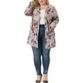 thumbnail image 2 of Agnes Orinda Women's Plus Size Duster Floral Sweater Lightweight Cardigan 2X Pink, 2 of 6