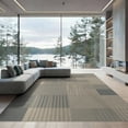 thumbnail image 2 of ODIKA 6'x9' Washable Area Rug Striped Colorblock With Layered Color Grids And Boho Modern Accents Abstract for Dining Room, Under Table, Office Décor, Non-Slip Chair-Friendly, 2 of 7