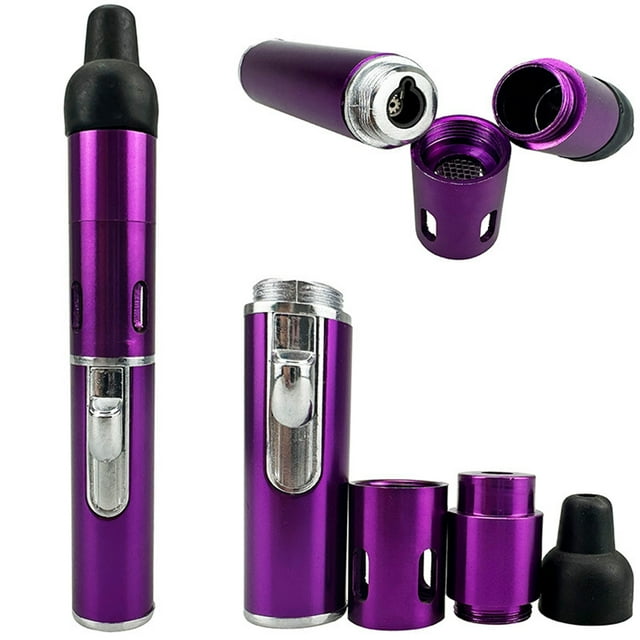 Djiypn Rechargeable Lighter, Cigar Lighters Torch Ligters Butane Refillable, Slim Butane Torch Lighter, Multipurpose Handheld Lighters All-in-One Tube(Purple)