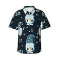 thumbnail image 2 of Goofa Gnome and Snowflakes Hawaiian Shirt for Men, Unisex Summer Beach Casual Short Sleeve Button Down Shirts,Aloha Tropical Floral print shirt-Large, 2 of 9