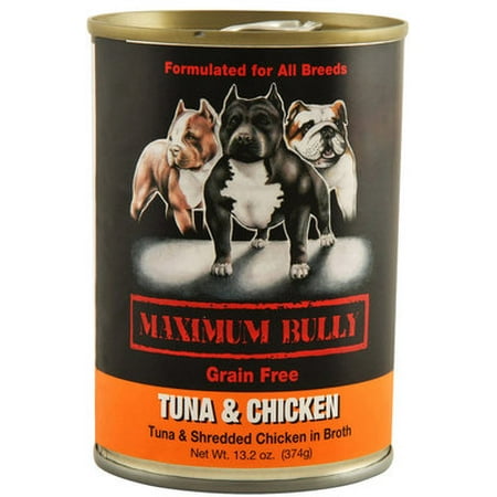 Maximum Bully Tuna & Shredded Chicken in Broth, 13.2 oz - Maximum Bully Tuna/Shredded Chicken in broth, (Best Dog Food For Bullies)