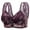 Purple, variant on Womens Ice Silk Bra Front Closure Wireless Everyday Bras Floral Wireless Underwear for Senior