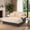 Beige, variant on 62"W Oversized Faux Fur Upholstered Chaise Lounge Sofa Couch with 2 Throw Pillows