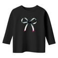 thumbnail image 3 of Kiijoy Toddler Girls 3/4 Sleeve T Shirt Bow Print Round Neck T-Shirt for Kids, Sizes 3-4, 3 of 3