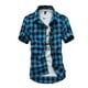 thumbnail image 1 of Txlixc Camisa de manga corta a cuadros para hombres Txlixc moda, 1 of 4