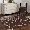 thumbnail image 3 of Area Rug for Living Room, Brown Flowers Non-Slip Indoor Large Carpet for Bedroom/Dining Room, Spring Floral Botanical Modern Art Washable Low-Profile Rectangle Floor Runner Rugs - 4 x 6 Ft, 3 of 8