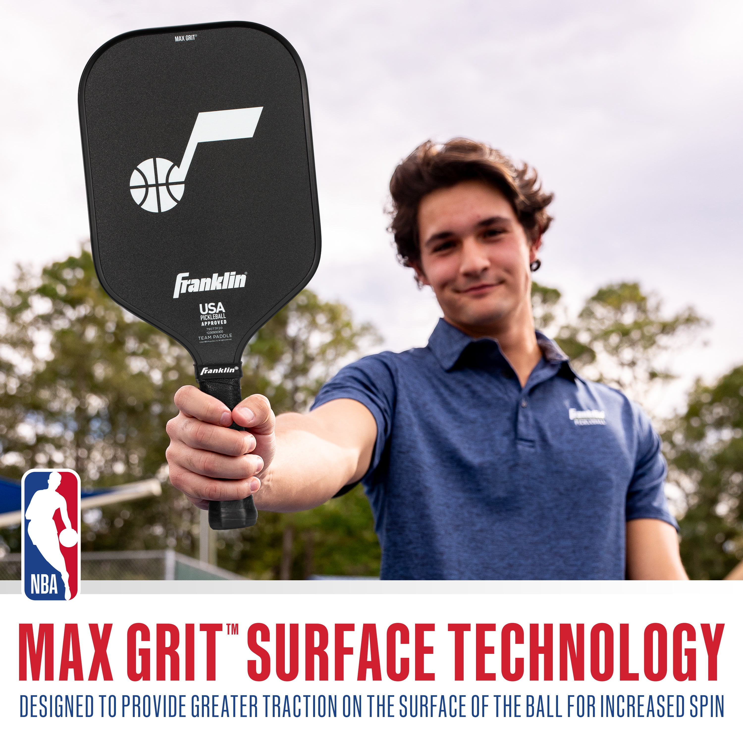 Franklin Sports NBA Utah Jazz Pickleball Paddle - Official NBA Team Pickleball Paddles - USAP (USAPA) Approved Premium Quality Pickleball Paddles - Authentic Team Logos + Colors