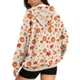 thumbnail image 2 of FOR U DESIGNS Thanksgiving Ladies Hooded Zipper Sweatshirts Long Sleeve Oversized Hoodie Size XL Pumpkin Hoodie Cardigans for Women Trendy Fall with Pockets and Drawstring, 2 of 7