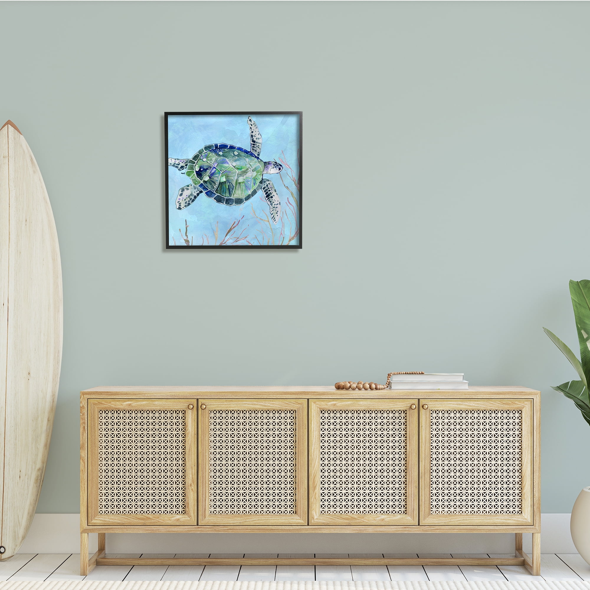 Stupell Industries Speckled Sea Tortoise Deep Sea Aquatic Animal, 24 x 24, Design by Carol Robinson