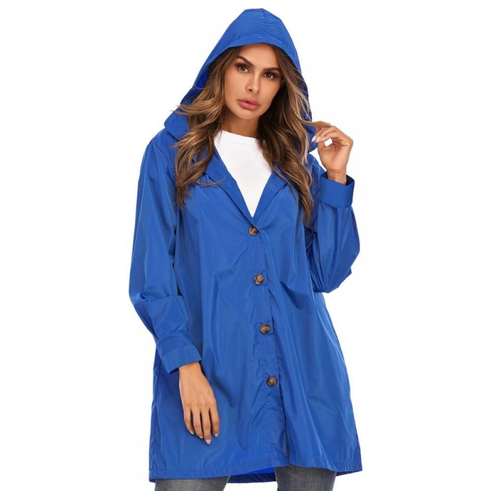 rains long hooded raincoat