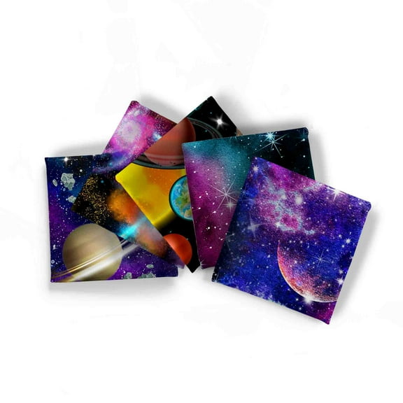 David Textiles Cotton Galaxy Fat-quarter Precut Bundle, 5 Pieces, Multicolor