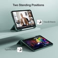 thumbnail image 5 of ZKTUYU for iPad (A16) 11th Generation 11 Inch 2025/ iPad 10th Generation 10.9 Inch 2022 Case with Pencil Holder, Hybrid Cover with Soft TPU Back, Supports Touch ID, Auto Wake/Sleep -Green, 5 of 9