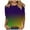 Top - A38 Purple, variant on Xdegoge Mardi Gras Tops for Women Plus Size Crewnceck 3/4 Sleeve Top Celebratory Carnival Attire Whimsical Print Funny Pullovers