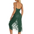 thumbnail image 6 of BSDJILFG Sexy Lingerie for Women Plus Size Crochet Mesh Sling Dresses See Through Floral Embroidered Lace Bow High Split Midi Sleepshirts Nightwear Sleepwear Pajamas Nightwear S-6XL, 6 of 7