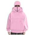 thumbnail image 4 of larppty Unisex Cat Pouch Hoodie Half Zipper Double Hooded Sweatshirt Pet Cat Dog Holder Carrier Sweatshirt (Pink, XXL), 4 of 4