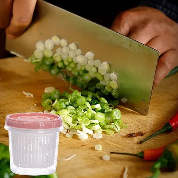 YIMWNYI Fruit and Vegetable Fresh-keeping Box, Food Storage Container, Kitchen Organization, Multi-functional Sealing Box for Green Onions, Ginger, Garlic, Refrigerator Storage, Durable Plastic