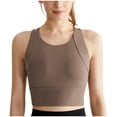 thumbnail image 2 of Women Bras Sports Bra Fitness Running Shockproof Yoga Tank Top No Steel Ring Sports Bra Comfortable Bras for Women Coffee M, 2 of 8