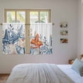 thumbnail image 3 of Orange Blue Starfish Coastal Kitchen Curtains 45 Inch Length, Nautical Beach Eucalyptus Tiers Curtains for Bathroom Bedroom Cafe, Light Filtering Small Window Treatment Drapes 2 Panels 42"Wx45"L, 3 of 8