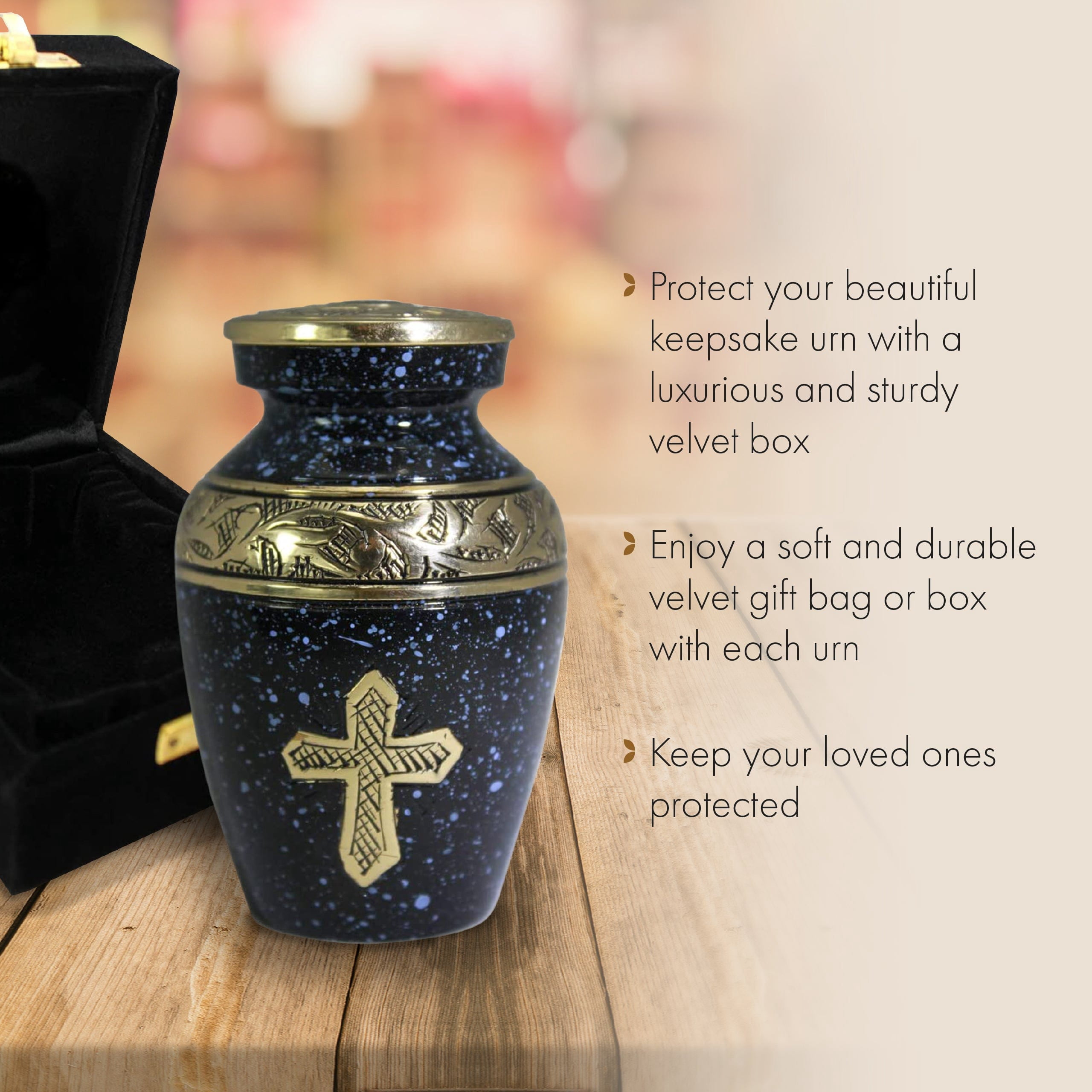 Extra Large Black Cross Urns for Cremation Ashes Large Urn XL or Small Keepsake Urns for Adult Cremation Ashes & Urns for Human Ashes for Home or Burial Cremation Urns