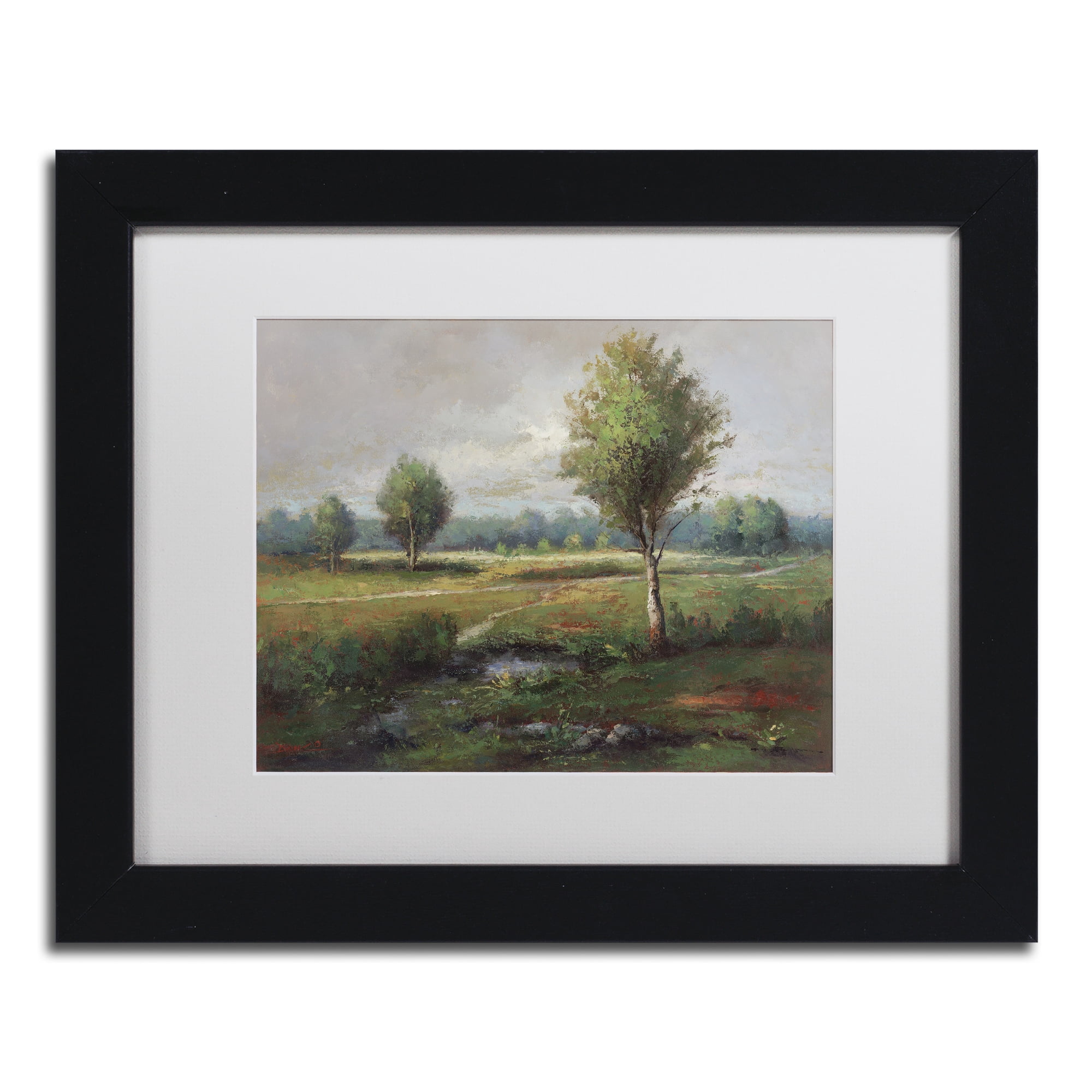Trademark Fine Art "Lonely Tree" Canvas Art by Daniel Moises, White Matte, Black Frame