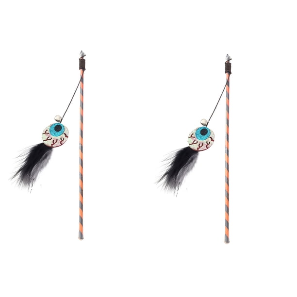 2PCS Halloween Dog Toy New Model Funny Dog Stick Pumpkin Ghost Feather