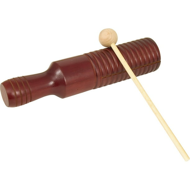 Rhythm Band Guiro Tone Block with Mallet, 7.75" x 2", Maple Hardwood