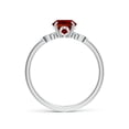 thumbnail image 2 of ANGARA Lab Grown 1.25 Ct Nature-Inspired Oval Ruby Engagement Ring for Women in 14K White Gold (Size-8x6mm) | July Birthstone, Birthday, Anniversary, Jewelry Gift for Women | Lab-Grown Ruby Ring, 2 of 7