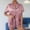 Pink, variant on BONIXOOM Matching Pajamas For Couples Pajamas For Women Sleepwear None Short Sleeve Striped Sleepwear Sets Pink L