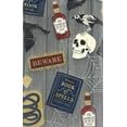 thumbnail image 4 of Haunted Halloween Flannel Backed Vinyl Tablecloth: in The Witch's Cupboard, Spooky Skull Potions and Other Pantry Supplies on Distressed Grey Background (52" x 70" Inch), 4 of 4