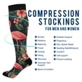 thumbnail image 2 of FORMRS Womens Knee High Socks Casual Long Thick Travel Daily Wear, 2 Pairs, Red Flamingo Pattern, 2 of 6