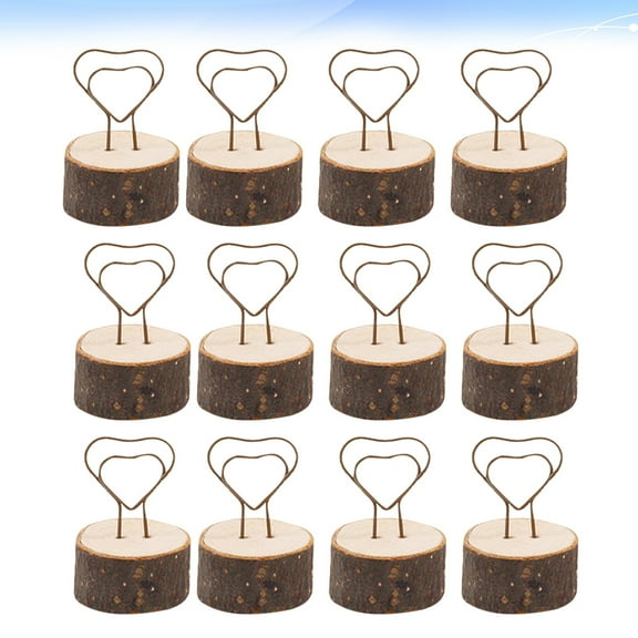 Toyandona Retro Wooden Photo Clip Holder, Multi-Color, for Office and Party Use, 12Pcs